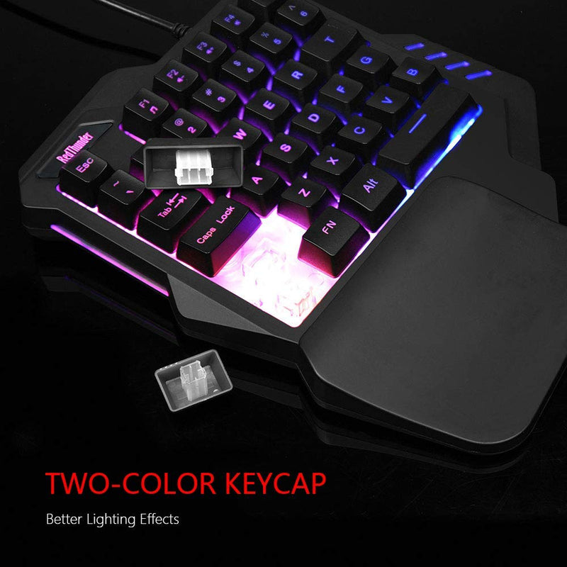 [Australia - AusPower] - RedThunder One Handed Gaming Keyboard RGB Backlit 35 Keys Portable Mini Gaming Keypad Ergonomic Game Controller for PC Gamer 