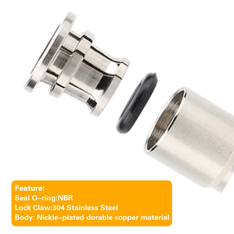 [Australia - AusPower] - 1/4 Union Elbow Push to connect fittings Stainless Steel Tube Fittings Push Connectors,CEKER 1/4" x 1/4" OD Tube Quick Connect Fittings Air Line Fittings 2pack 