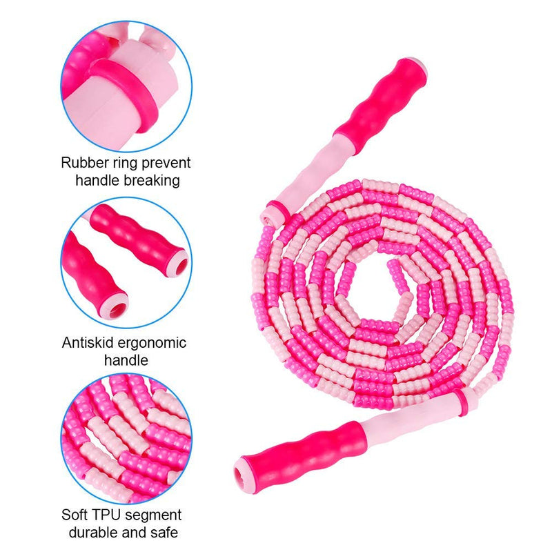[Australia - AusPower] - Zocy 2 Pack Jump Rope for Fitness Exercise Equipment, Tangle-Free Rope Skipping with Soft Beaded Segment, Premium Adjustable Jumping Rope for kids, women, men 