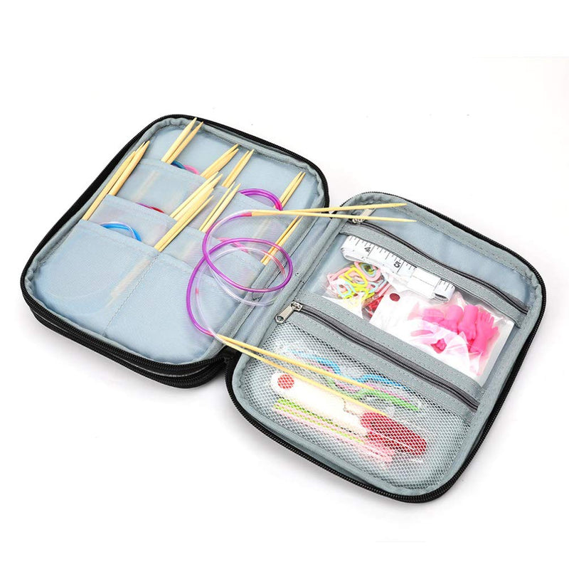 [Australia - AusPower] - Healifty Circular Knitting Needles Organizer Case Crochet Hooks and Knitting Accessories Zipper Bag Easy to Carry for DIY Crafts without Accessory 