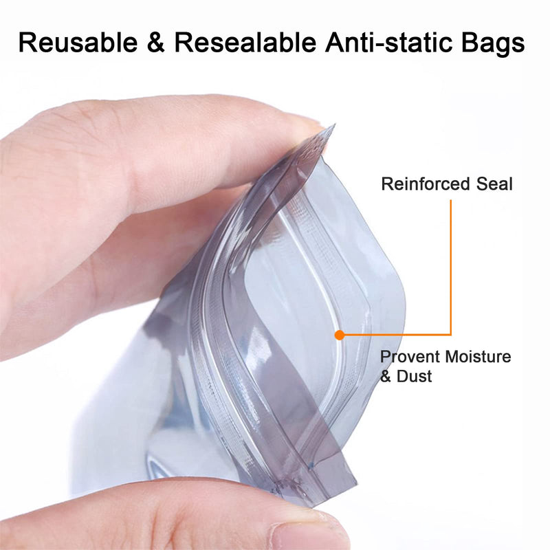 [Australia - AusPower] - Extra Large Anti Static Bags 10Pcs15.75x17.72in Resealable Antistatic Shielding ESD Bags with 10Pcs Stickers 10pcs-15.75x17.72in 