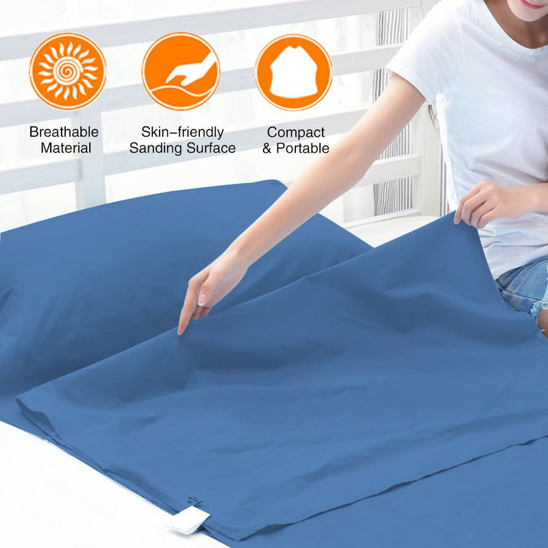 [Australia - AusPower] - Sleeping Bag Liners Lightweight Travel Camping Sheet Sleep Bag Liner Adults Lightweight Warm Weather Hotel Compact Portable Sleeping Sack Indoor Outdoor Hostels Traveling Backpacking Hiking Blankets Blue 45 x 82.6inch(115 x 210cm) 