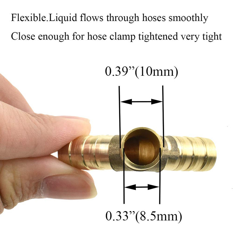 [Australia - AusPower] - Hahiyo Brass Hose Barb Y Shape 3 Way Fittings 9.5mm Inner Dia Multiple Directions Pipe Line Clamp Elbow Adapter Flow Smoothly Close Enough Not Leak Wide Temperature Range for Water Fuel Oil Gas 1pcs Y Shape-3/8"-1Pieces 