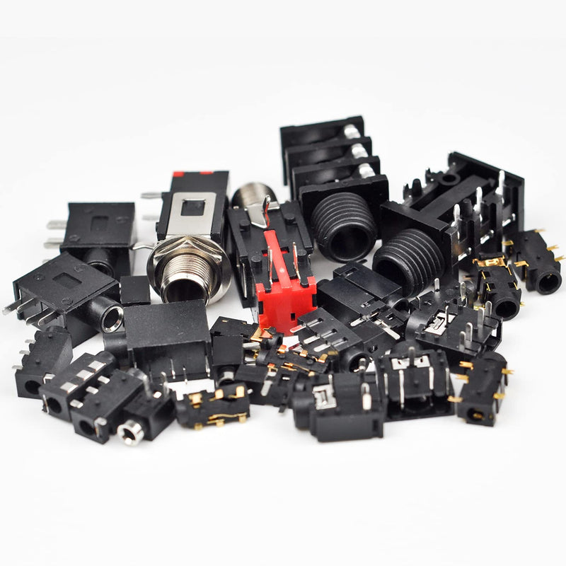 [Australia - AusPower] - KOKISO 10 Values 84 Pcs Stereo Jack Socket 【3 Pin/4 Pin/5 Pin/6 Pin】 PCB Mount Female Audio Headphone Socket Connector Assortment Kit 