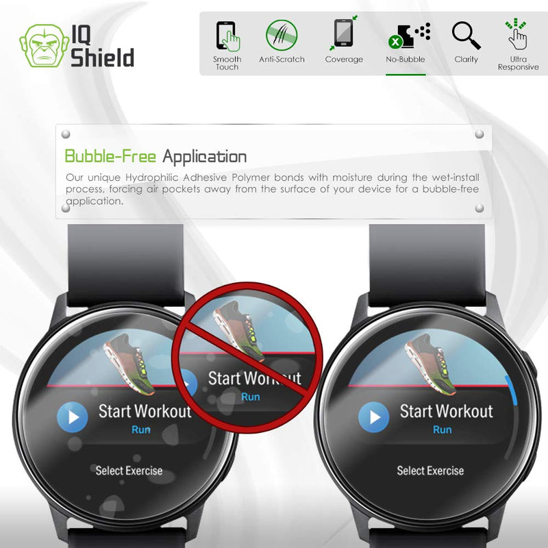 [Australia - AusPower] - IQ Shield Screen Protector Compatible with Samsung Galaxy Watch Active2 (44mm, 2019)(6-Pack) LiquidSkin Anti-Bubble Clear Film 