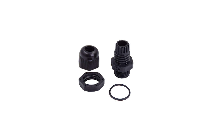 [Australia - AusPower] - 100pcs Waterproof PG7 Cable Gland Connector Black Plastic Adjustable IP68 M12 Thread Cable Gland with Locknut for 3.5-6mm Wire PG7-100pcs 