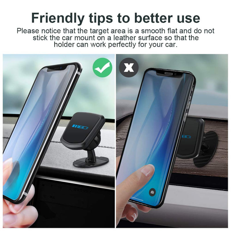 [Australia - AusPower] - MEIDI Magnetic Mount, Universal 360° Rotation Dashboard Cell Phone Holder Compatible with iPhone, Samsung, OnePlus, HTC, Pixel, LG and More Dark Black 