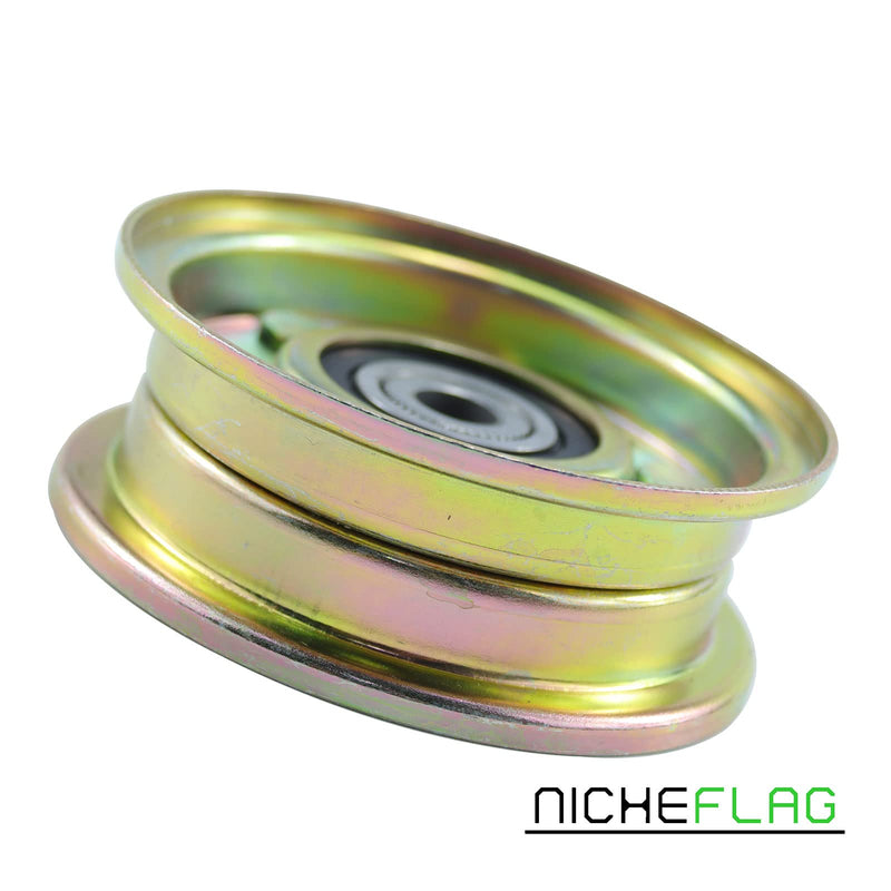 [Australia - AusPower] - NICHEFLAG 2 Pack 756-04224 Flat Idler Pulley Compatible with MTD 756-0981 956-0224 756-0981A 756-0981B 956-0981 956-0981A 956-0981B 539919078 