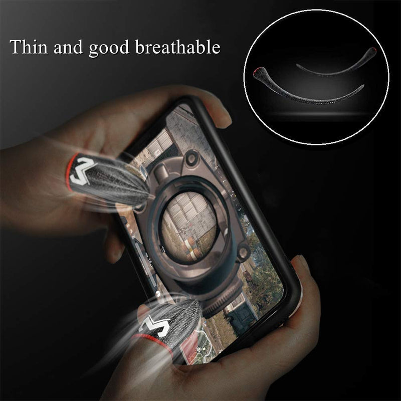 [Australia - AusPower] - Gaming Finger Sleeves for Sweaty Hands - Rakizbe High-Sensitive Anti-Sweat Breathable Seamless Touch Screen Thumb Sleeve Gloves for iPad/Mobile PUBG Game Controller 