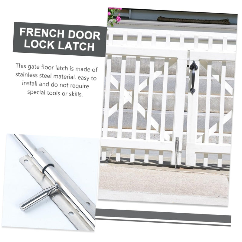[Australia - AusPower] - DOITOOL Gate Locks for Wooden Fence French Door Hardware Fence Gate Drop Rod Cane Bolts for Gates Shed Door Hardware Shed Door Locks and Latches Iron Gate Ground Pin Stainless Steel 