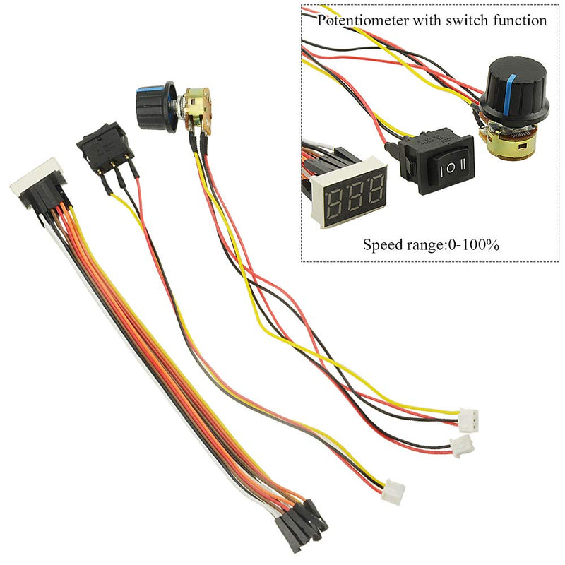 [Australia - AusPower] - WMYCONGCONG Motor Speed Controller DC 10-55V 40A DC Motor Speed Controller with CW CCW Reversible Switch Adjustable Potentiometer and Digital Display 