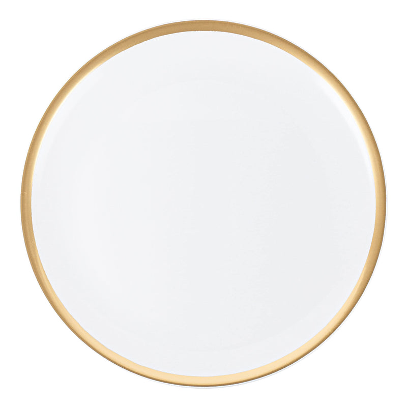 [Australia - AusPower] - Plasticpro Plastic Serving Trays - Round Serving Platters with Gold Rim 14X14 Disposable Party DishPack of 2 Round White tray With gold Rim 