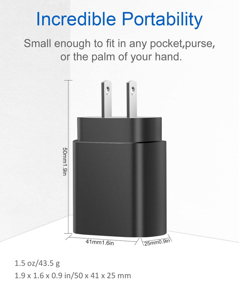 [Australia - AusPower] - Super Fast Charger, 2-Pack 25W USB-C Fast Charger and 2-Pack 6Ft Type C to Type C Cable for Samsung Galaxy S20/S20 Ultra/S20+/S21/S21 Ultra/ S21+/ Note 20 Ultra/Note 10+/ Note 10 