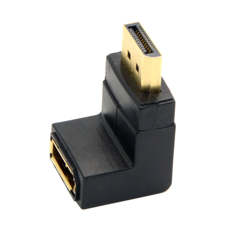 [Australia - AusPower] - CY DP DisplayPort Male 90 Degree Up Angled to Female Extension Adapter Converter Black 