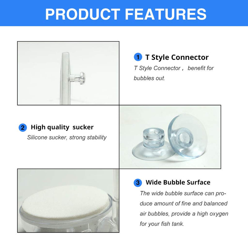 [Australia - AusPower] - UPETTOOLS Aquarium Air Stone Fish Tank Nano Bubble Stone Kit with Control Valve Quiet Super-High Dissolved Oxygen Diffuser Makes Super Tiny Bubbles for Fish Tank and Hydroponic T35 