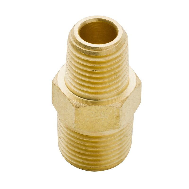 [Australia - AusPower] - Vis Brass Reducing Hex Nipple 3/8" NPT Male x 1/4" NPT Male Reducer Pipe Fitting (Pack of 5) Pack of 5 