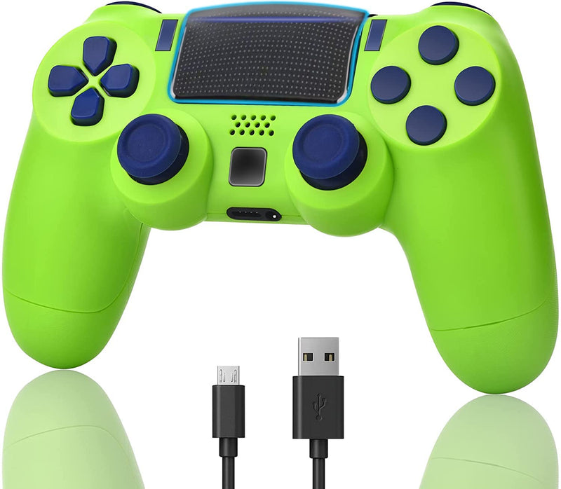 [Australia - AusPower] - AUGEX 2 Pack Game Controllers Compatible for PS4,Wireless Controller Work with Playstation 4 Console;AUGEX Remote Control with Two Motors Game Joystick (Green Yellow) Green Yellow 