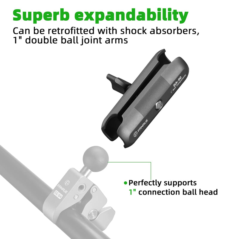 [Australia - AusPower] - FANAUE Double Socket Arm Medium Arm Compatible,Full Length 3.7",with B Size 1" Ball Components for RAM Mounts da--90 