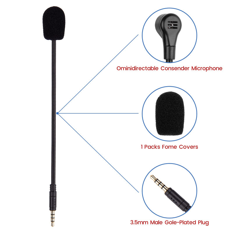 [Australia - AusPower] - Microphone Replacement for Razer Kaira Pro Wireless Gaming Headset, Omnidirectional Detachable Mic Boom Works on Xbox One, Xbox Series X & S, PS5, PS4, PC, Mac 