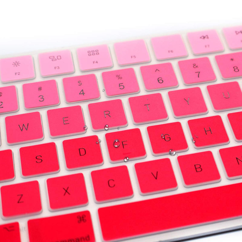 [Australia - AusPower] - WYGCH Ultra Thin Silicone Full Size Wireless Numeric Keyboard Cover Skin for Mac 2017 Latest Magic Keyboard with Numeric Keypad MQ052LL/A A1843 US Layout,Ombre Red Ombre Red 