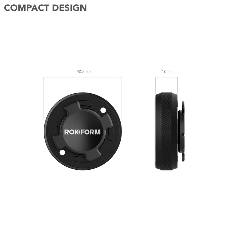 [Australia - AusPower] - Rokform - Universal Phone Case Mount with Twist Lock, Secure Aluminum Car and Truck Dash Phone Holder, Sticks to Any Flat Surface, RokLock Series (Black) 