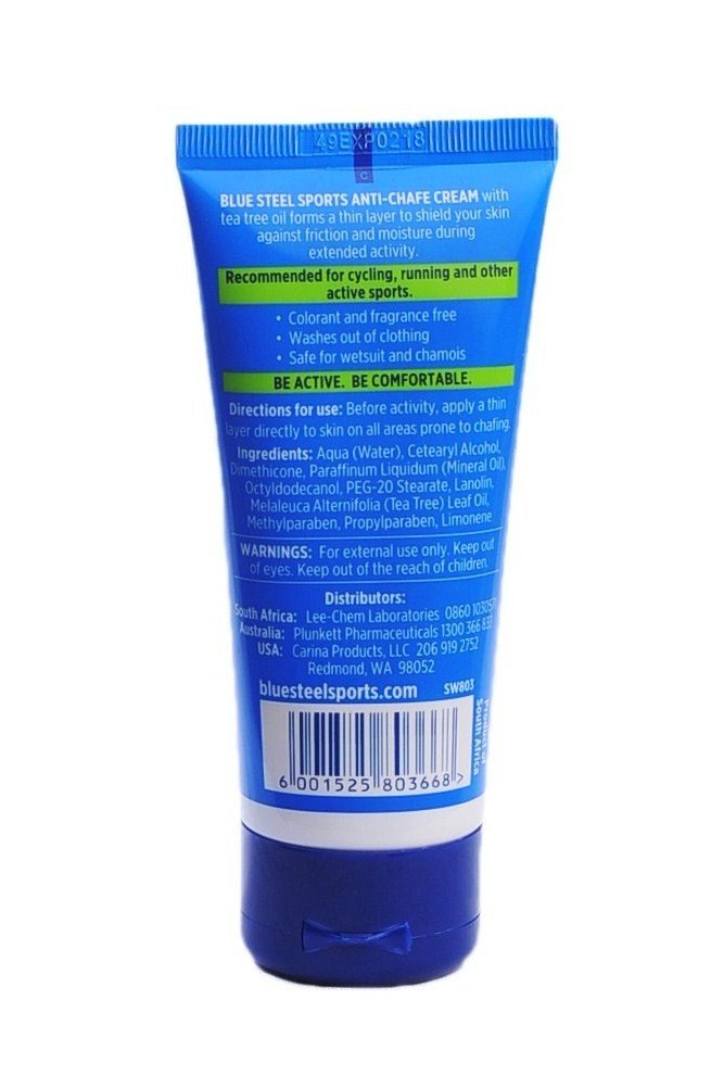 [Australia - AusPower] - Blue Steel Sports Anti-Chafe Cream with Natural Tea Tree Oil | Water and Sweat Resistant | Non Sticky and Non Greasy 