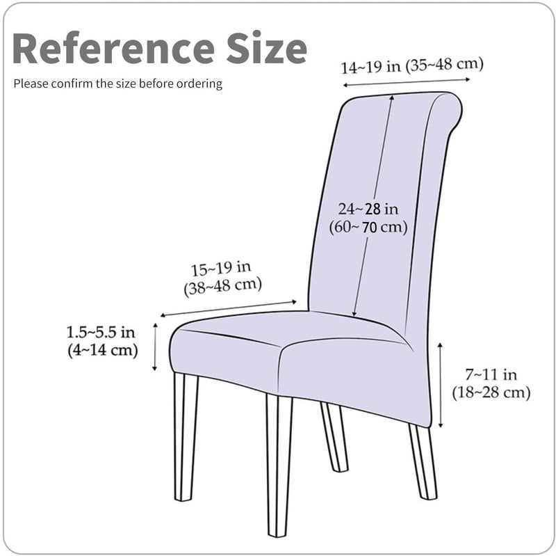 [Australia - AusPower] - Deisy Dee Stretch XL/Oversized Soft Spandex Extra Large Dining Room Chair Covers for Kitchen Dining，Removable Washable Chair Protectors Slipcovers (Grey, 2) Grey 