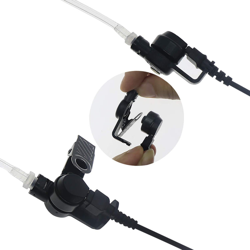 [Australia - AusPower] - Walkie Talkie Earpiece with Mic PTT 2 Pin Air Acoustic Tube Radio Earpiece Compatible with Midland Walkie Talkie GXT1000VP4 LXT500VP3 GXT1050VP4 GXT1000XB (2 Pack) 