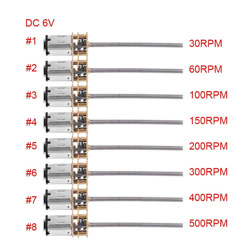 [Australia - AusPower] - DC 6V Gear Motor with Long M3*55MM Lead Screw Thread Output Shaft 30/60/100/150/200/300/400/500RPM(6V 100RPM) 