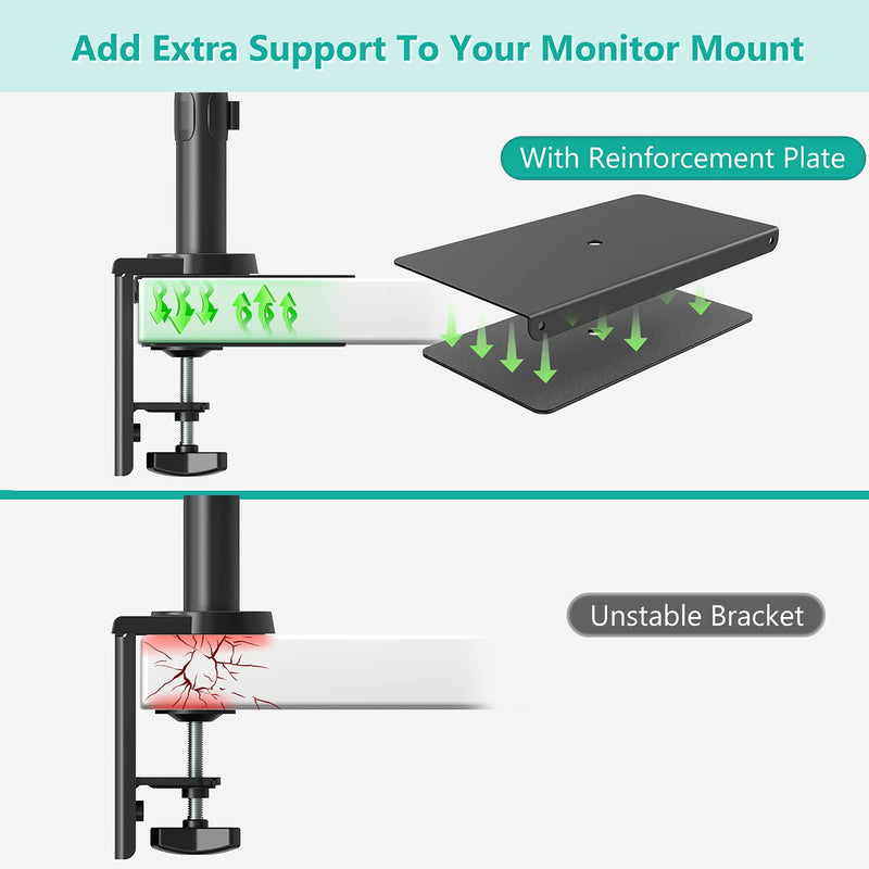 [Australia - AusPower] - WALI Bundle – 2 Items: Steel Reinforcement Bracket and Premium Dual Monitor Desk Mount Gas Spring Stand 
