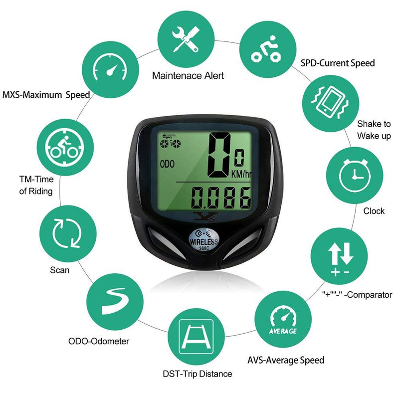 [Australia - AusPower] - SY Bicycle Speedometer and Odometer Wireless Waterproof Cycle Bike Computer with LCD Display & Multi-Functions by YS 