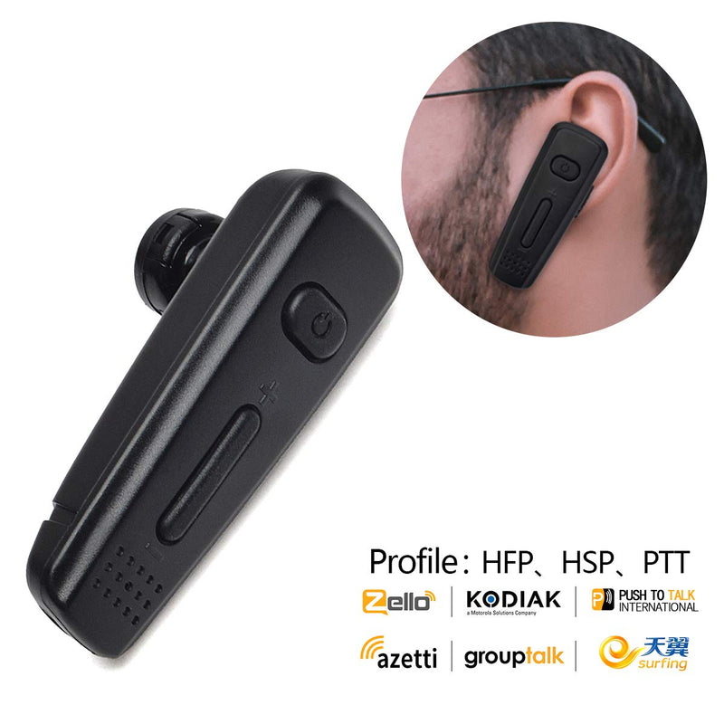 [Australia - AusPower] - HYS Bluetooth Headset Handsfree Wireless Earpiece in-Ear w/c Noise Reduction Mic for Business/Driving Call, Support Samsung Huawei Android Cellphones and Zello App Black 