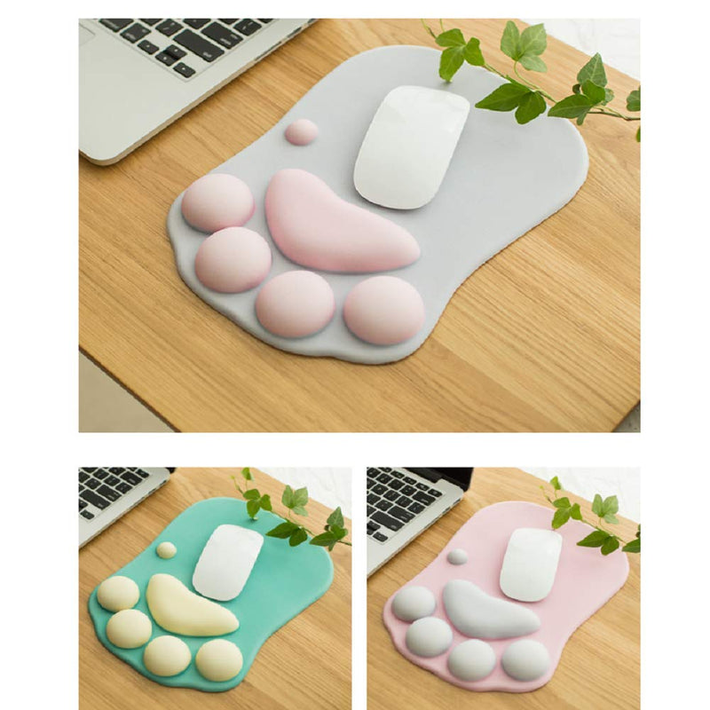 [Australia - AusPower] - WESAPPINC Cat Paw Mouse Pad with Wrist Support Cushion Soft Silicone Wrist Rests Ergonomic Cute Mousepad Design for Office Computer Mac Gaming Desk Decor (10.7x7.8x0.9'') (Pink) Pink 
