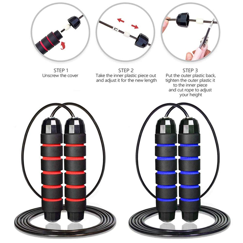 [Australia - AusPower] - Redify 2 Pack Adjustable Jump Rope for Workout, Fitness Jump Rope for Men Women and Kids, Speed Jumping Rope for Exercise 
