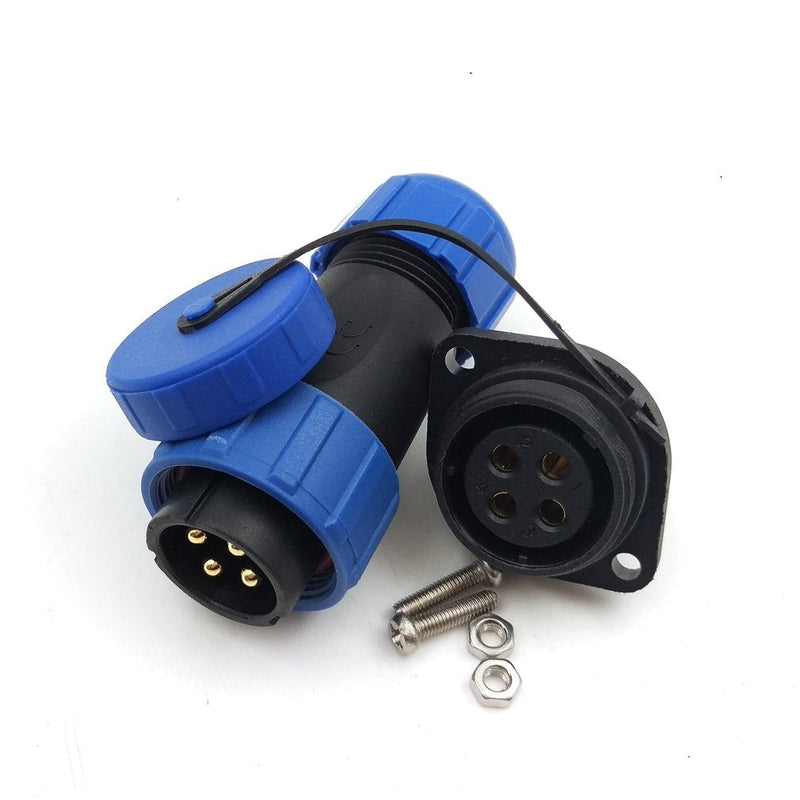 [Australia - AusPower] - SP21 4pin Waterproof Crimp Connector, IP67 30A 500V High Voltage Power Cable Plug Socket, Bulkhead Industrial Heavy Connector(4pin) 