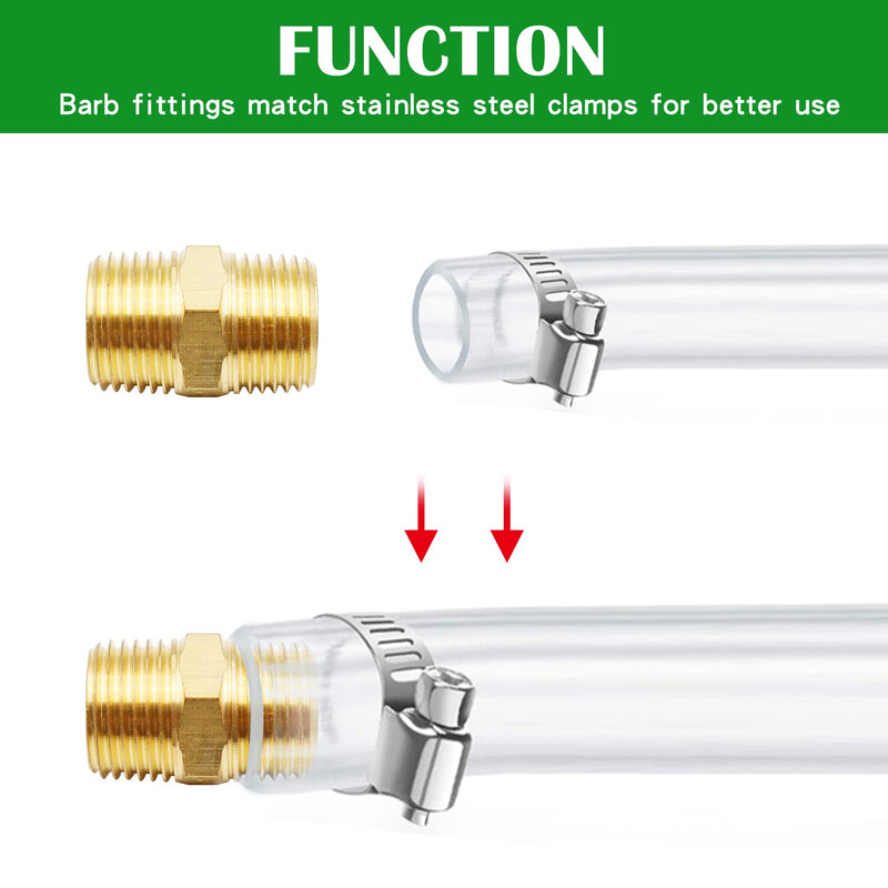 [Australia - AusPower] - Tnuocke 3pcs 1/2 NPT Male x 1/2 NPT Male Solid Brass Nipple Pipe Fittings,Heavy Hex Straight Connector Adapter H-041-1/2 NPT-1/2 NPT 1/2 NPT x 1/2 NPT 