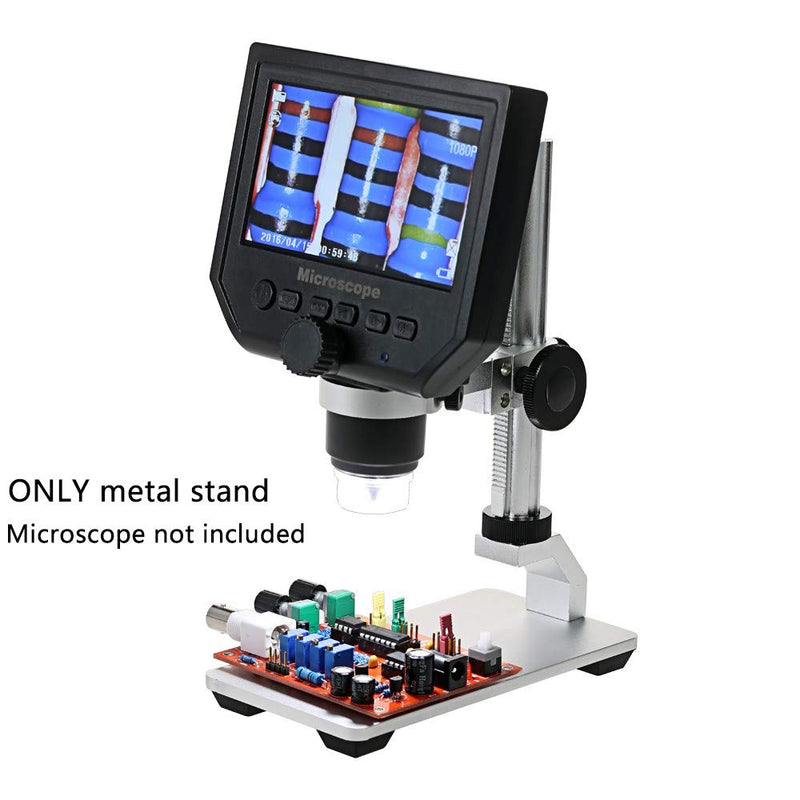 [Australia - AusPower] - Aluminum Alloy Stand Holder for USB/Wi-Fi Digital Microscope, Bysameyee Universal Diameter Metal Mount with Microscope Carrying Case (No Light) No Light 