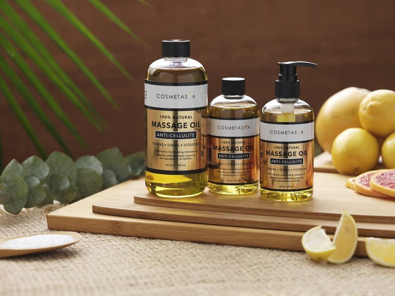 [Australia - AusPower] - Cellulite Massage Oil with Collagen & Stem Cells- 100% Natural Cellulite Treatment, Assists with Firming, Toning & Moisturizes Skin 8.8 by Cosmetasa 8.8 Fl Oz (Pack of 1) 