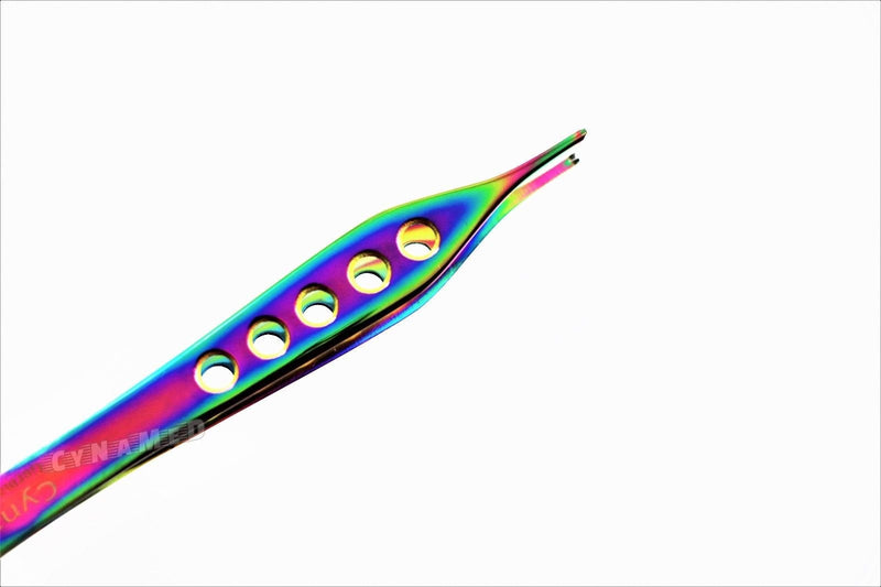 [Australia - AusPower] - German Grade ADSON KOCHER Tissue Forceps 1X2 Teeth 4.75 inches Rainbow Titanium Configuration Surgical Dental Dissecting Cynamed 
