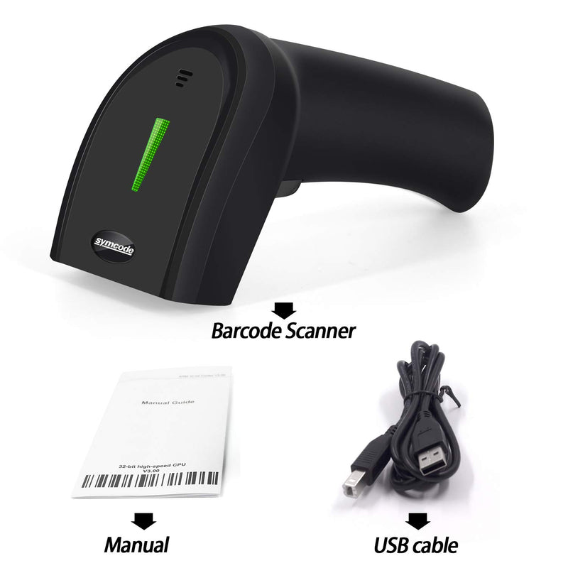 [Australia - AusPower] - 2D Wired Barcode Scanner,Symcode QR PDF417 Bar Code Reader Scanner Long Transfer Distance Computer Cell Phone Screen Scan 2D Wired Scanner 