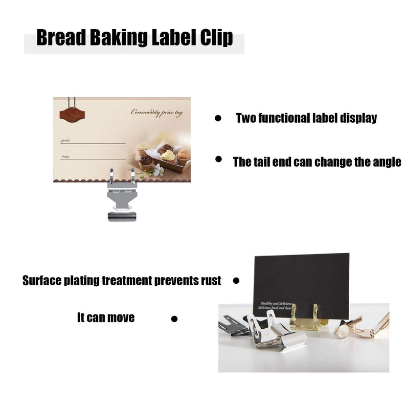 [Australia - AusPower] - Metal POP Clip Sign Stand Holder, Bread Store Price Tag Card Holder, Advertising Display Clip Holder (Black, 20Pack) Black 
