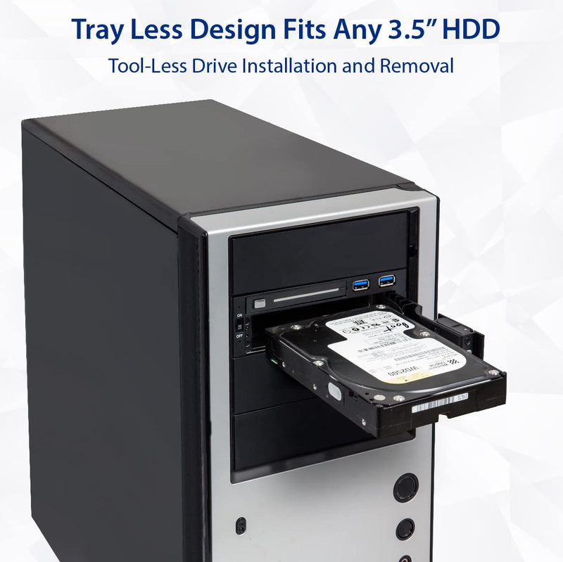 [Australia - AusPower] - Syba SY-MRA55006 5.25" Bay Tray Less Mobile Rack for 3.5" and 2.5" Sata III HDD with Extra 2 Port USB 3.0, Black/White 