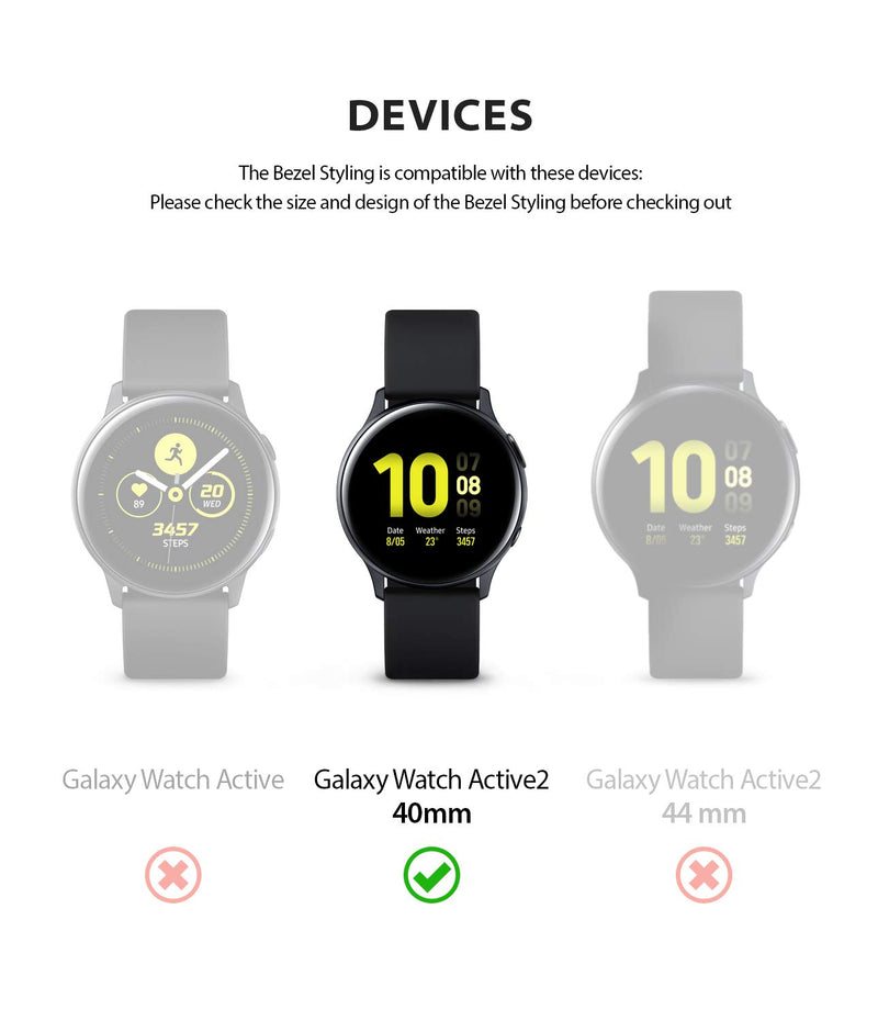 [Australia - AusPower] - Ringke Bezel Styling Cover for Galaxy Watch Active 2 (40mm Only) Case Bezel Ring Adhesive Accessory - Silver (GW-A2-40-09) Silver (GW-A2-40-09) 