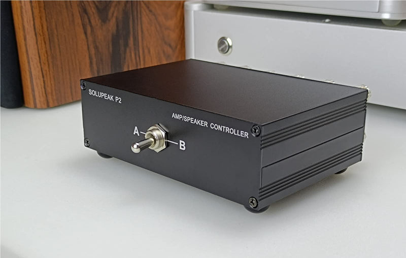 [Australia - AusPower] - SOLUPEAK P2 2(1)-in-1(2)-Out Amp Amplifier Speaker Switcher Selector Switch Splitter 2-Way Loudspeaker Control Combiner Box 2 IN 1 OUT 