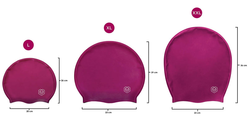 [Australia - AusPower] - SOUL CAP – Large Swimming Cap for Long Hair - Designed for Long, Thick and Curly Hair - Adults, Kids and Children - Women & Men - Premium Silicone Burgundy 