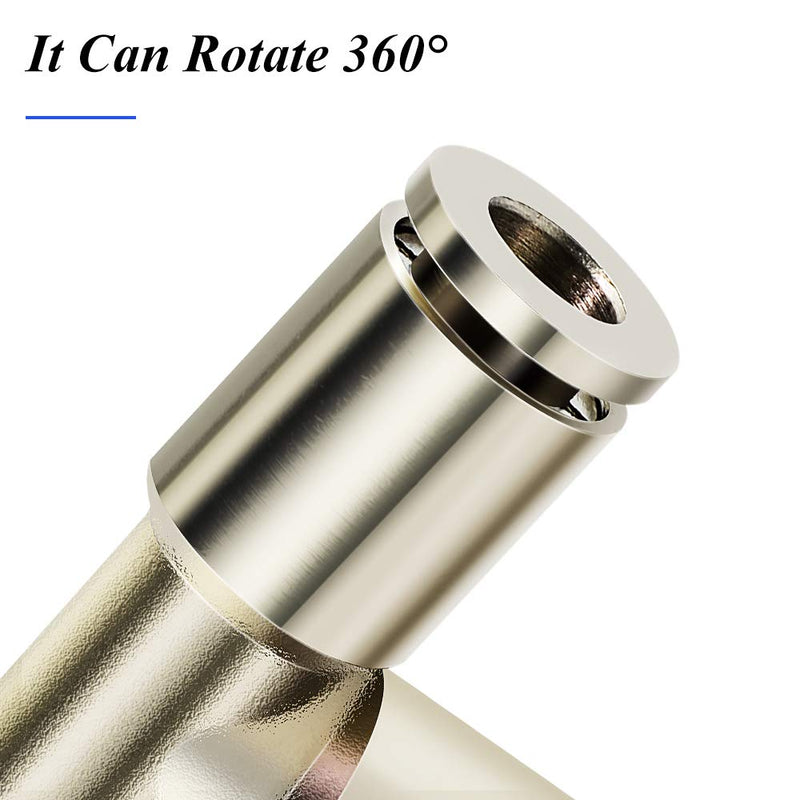 [Australia - AusPower] - TAILONZ PNEUMATIC 1/4 Inch OD Copper Nickel Plating Push to Connect Air Fittings Tee Straight Union Connect TPE-1/4（Pack of 5） 1/4"OD 