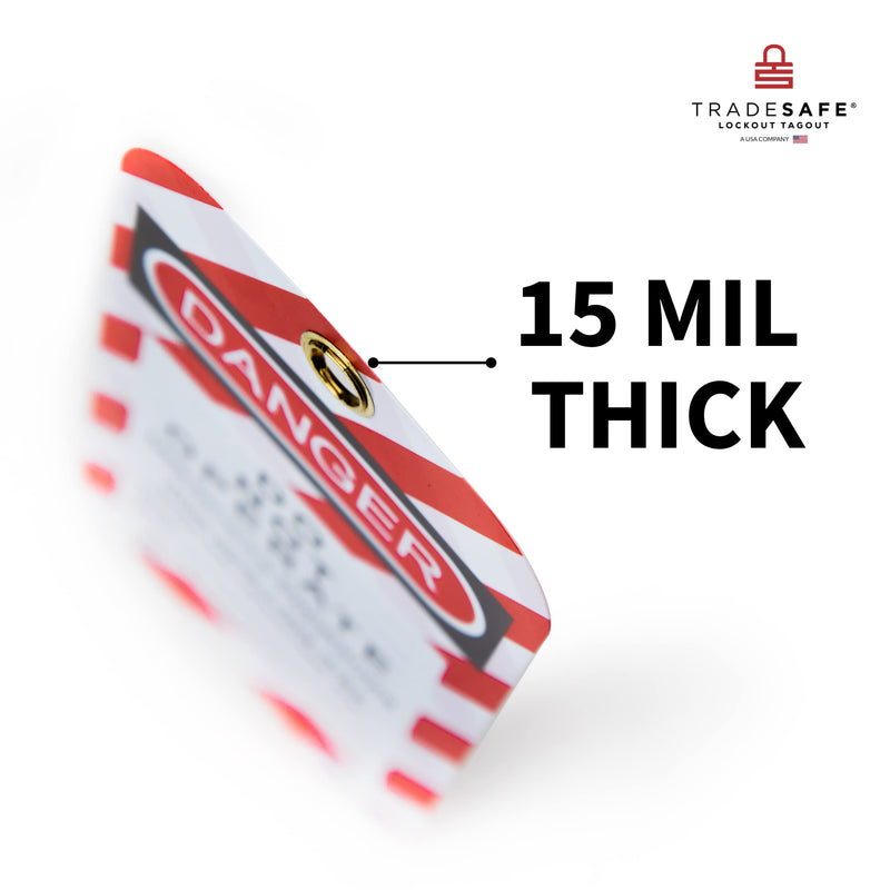 [Australia - AusPower] - TRADESAFE Lockout Tagout Tags - 30 Pack - Premium 15 mil Vinyl Plastic w/Zip Ties | Danger Do Not Operate Tags - Compliance Safety Tags for Lockout Tag Out, Out of Service, Electrical Equipment Repair 