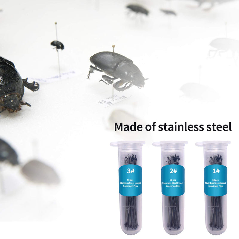 [Australia - AusPower] - Fpxnb 350 Pcs Stainless Steel Insect Pins in 7 Sizes, Specimen Entomology Pins and Butterfly Collections Needle for School Lab Butterfly Collectors with Vials & Labels 