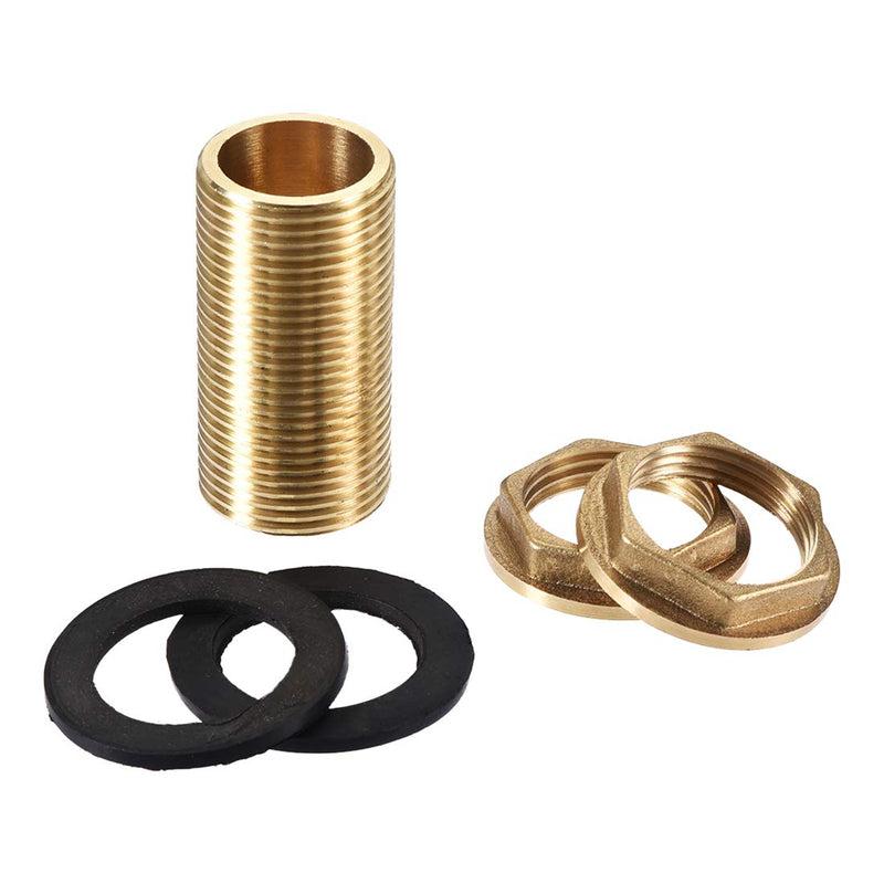 [Australia - AusPower] - uxcell Bulkhead Fitting, G3/4 Male, Tube Adaptor Hose Fitting, with Silicone Gaskets, for Water Tanks, Brass, Gold Tone 