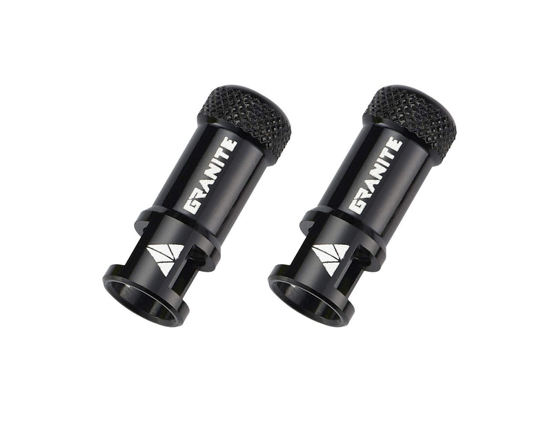 [Australia - AusPower] - Granite Juicy Nipple Valve Cap and Presta Valve Stem Set, Bike Tire Caps Dust Covers Black 